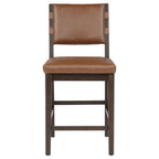 Tegan Faux Leather Upholstered Counter Height Chair Cognac (Set of 2)