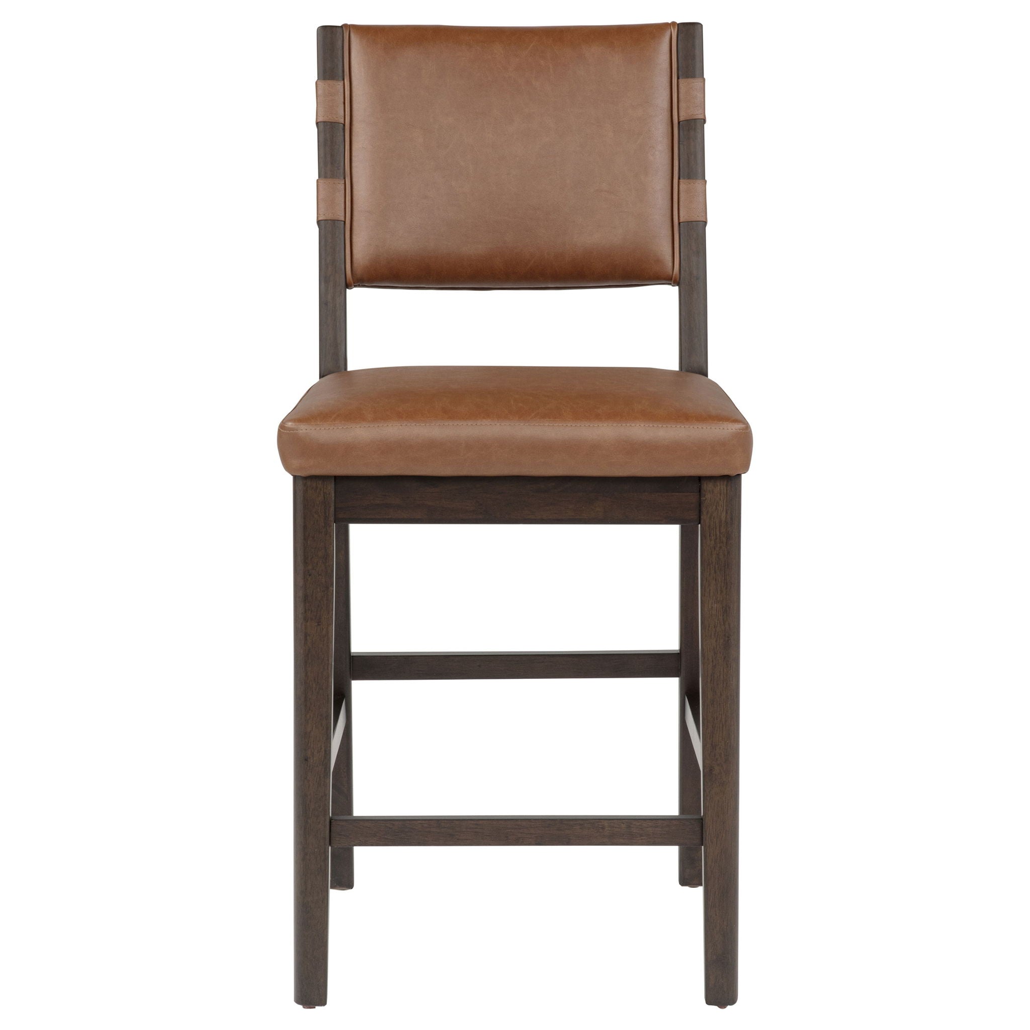 Tegan Faux Leather Upholstered Counter Height Chair Cognac (Set of 2)