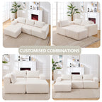 L - Shape Modern Minimalist Modular Sectional Sofa, Upholstered Cloud Couch With Deep Seats