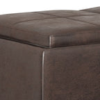Avalon - Storage Ottoman - Distressed Brown