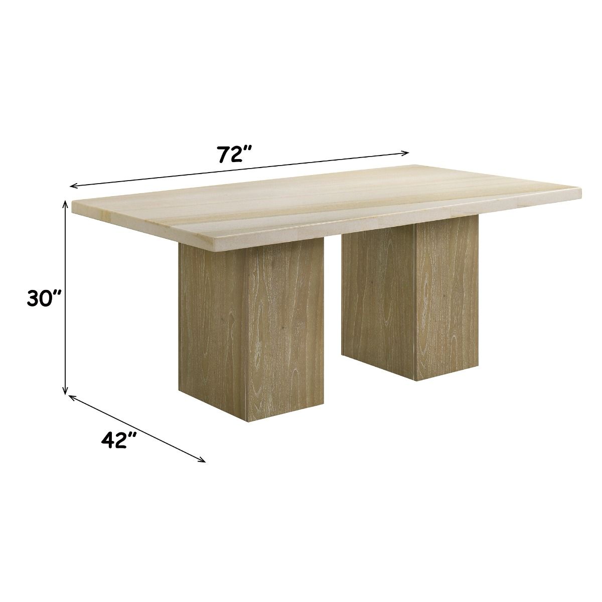 Olinda - Dining Table With Natrual Marble Top - Natrual