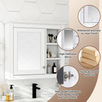 Wall Mounted Medicine Cabinet With Mirror And 3 Open Shelves
