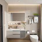 Aluminium Medicine Cabinet Mirror, With 3 Colors LED Light And Defogging Function - Khaki