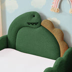 Cute Dinosaur Shaped Bed With Safety Guardrail, Toddler Frame