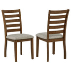 Atwood Wood Dining Side Chair Upholstered Seat Warm Brown
