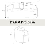 Curved Loveseat Sofa With Round Armrest