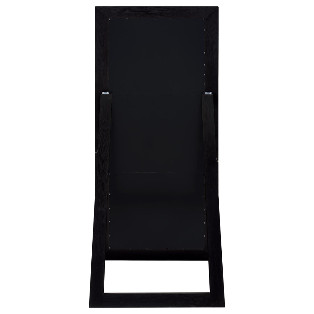 Cadence Tempered Glass Full Length Standing Mirror Black Oak