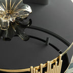 Elegant Round Table With Double Layer Tempered Glass Top And Stainless Steel Frame For Living Room