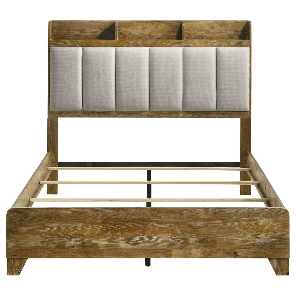 Henderson 57-inch Eastern King Bookcase Panel Bed Medium Oak