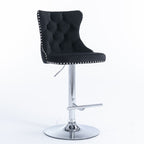Swivel Barstools Adjusatble Seat Height From 25-33", Modern Upholstered Base Bar Stools With Backs Comfortable Tufted For Home Pub And Kitchen Island (Set of 2)