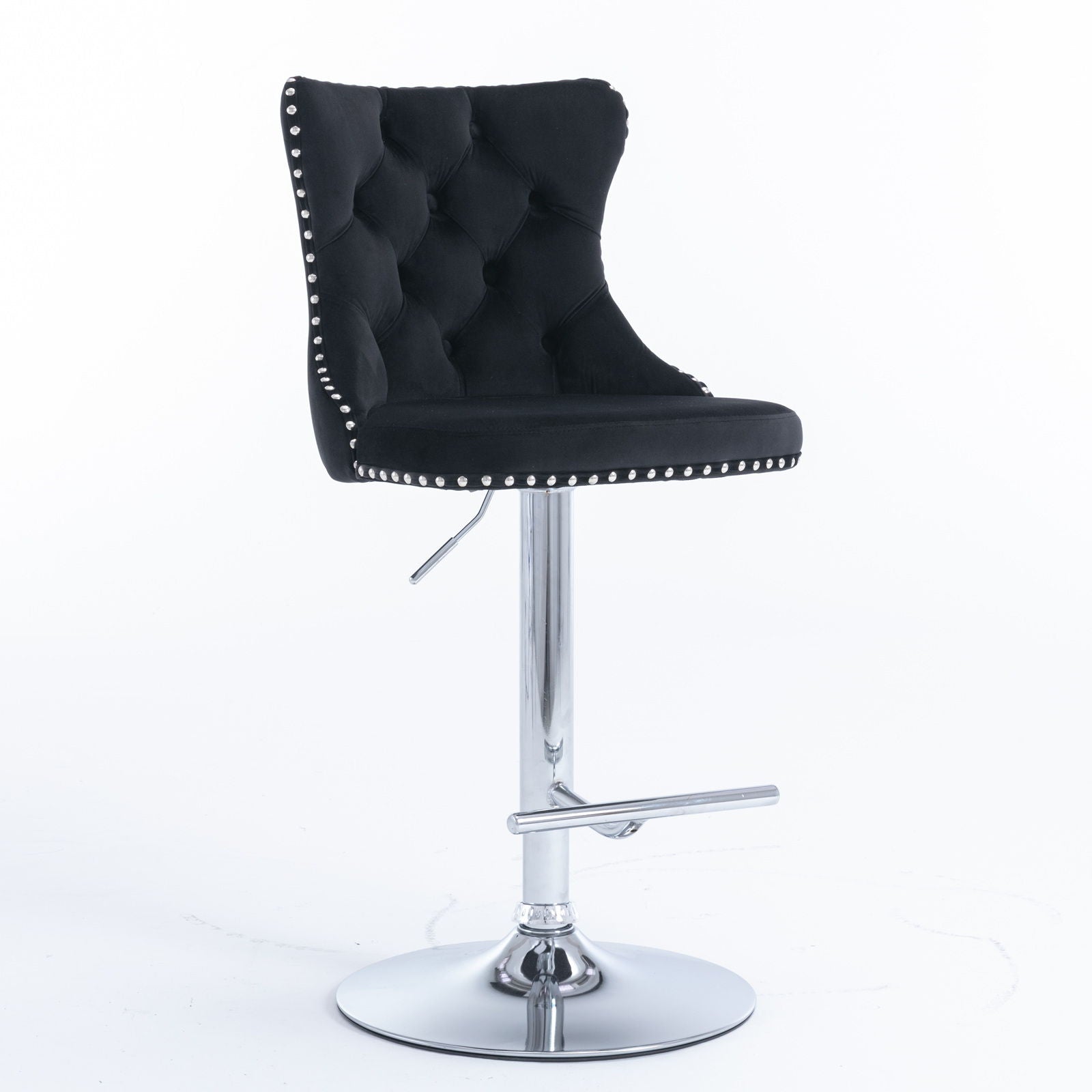 Swivel Barstools Adjusatble Seat Height From 25-33", Modern Upholstered Base Bar Stools With Backs Comfortable Tufted For Home Pub And Kitchen Island (Set of 2)
