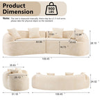 Curved Compressed Sofa, Nordic-Style Design For Living Room