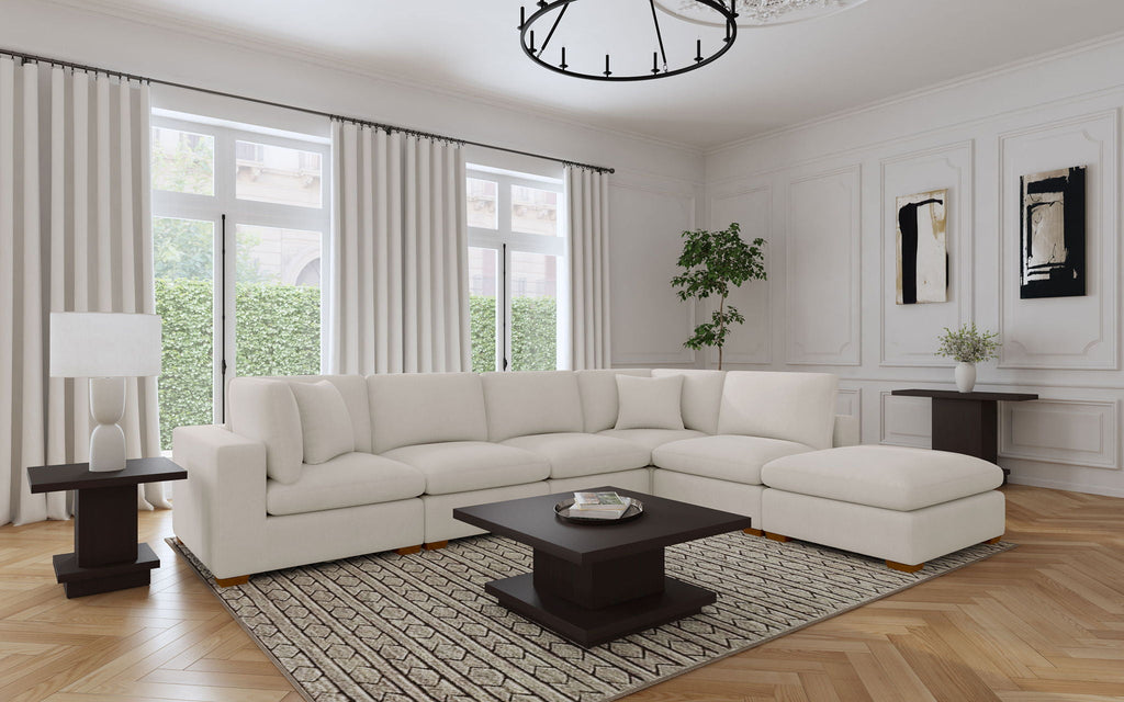 Lakeview Rectangular Upholstered Ottoman Ivory