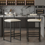 Elegant Bar Stool Set With Backrest And Footrest, Counter Height (Set of 2)
