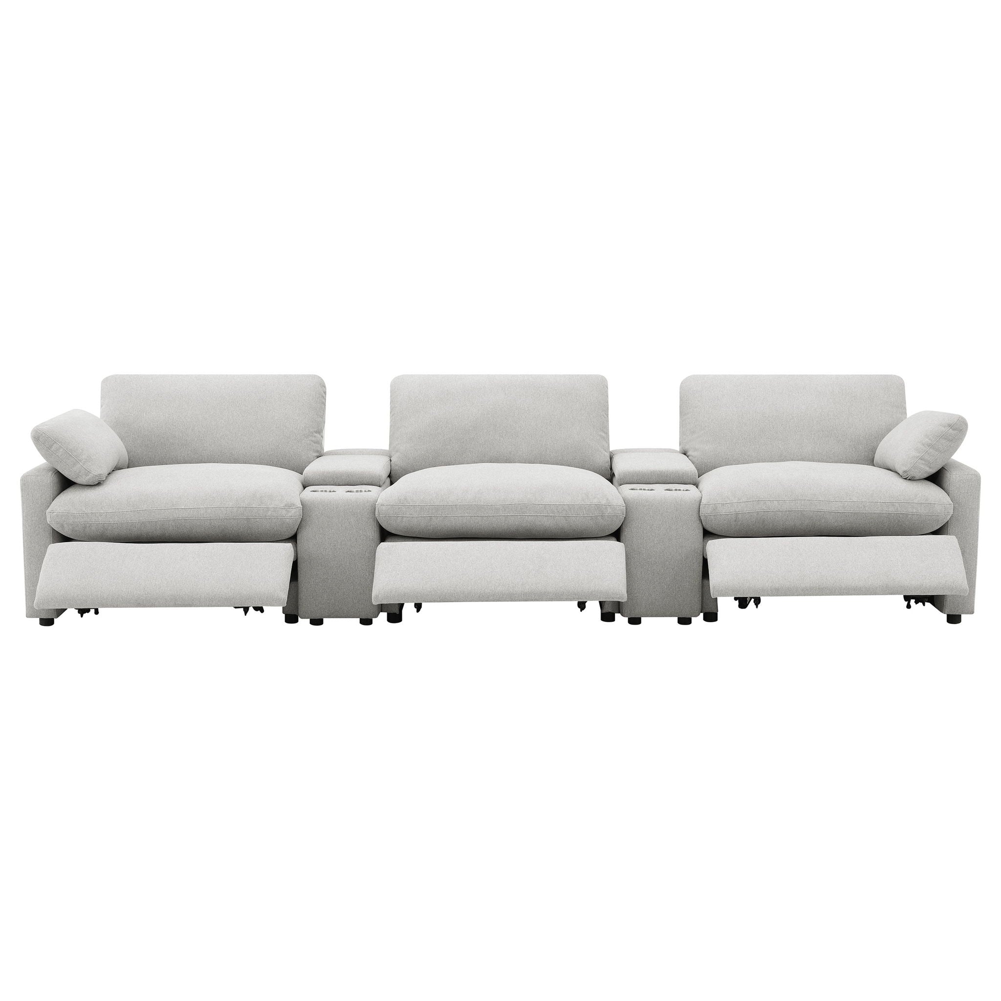 Collins 5-Piece Power Reclining Home Theater Seating Grey