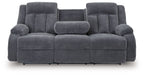 Observation - Reclining Power Sofa With Drop Down Table - Steel