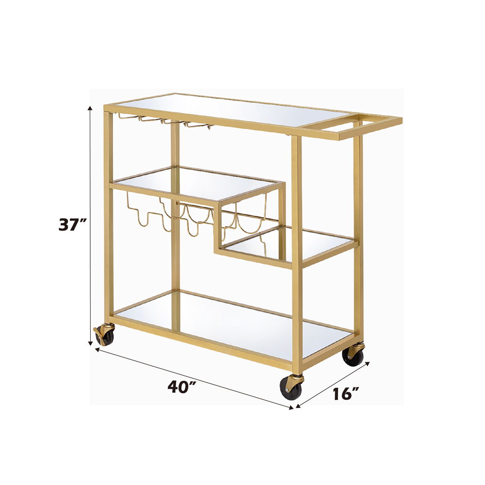 Adamsen - Serving Cart - Mirrored & Champagne