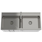 Shaker - Modern Wide Laundry Cabinet With Faucet And Sink - White