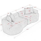 4 Seater Curved Cloud Sectional Sofa