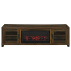 Havering 71-inch TV Stand Fireplace Media Console Dark Pine