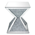 Noralie - End Table With Faux Diamonds - Mirrored