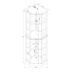 6 Shelf Corner Curio Display Cabinet With Lights, Mirrors And Adjustable Shelves (E26 Light Bulb Not Included)