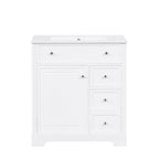 Bathroom Vanity With Sink Top, Cabinet With Door And 2 Drawers - White