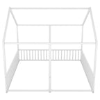 Metal Twin Size House Platform Beds 2 Shared Beds - Antique White