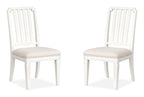 Willowbrook - Upholstered Side Chair With Wood Slat Back (Set of 2) - Egg Shell White