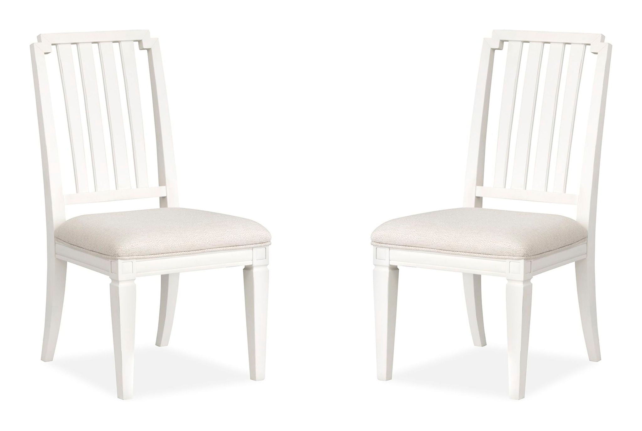 Willowbrook - Upholstered Side Chair With Wood Slat Back (Set of 2) - Egg Shell White
