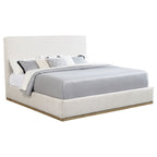 Knox Eastern King Bouclé Upholstered Platform Bed Cream