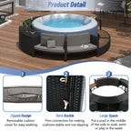 Spa Surround Spa Frame Patio Rattan Sofa Set With Storage Spaces, Mini Sofa And Comfortable Cushion For Patio, Backyard