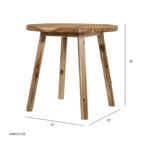 Round Dining Table, Solid Wood - Natural Wood / Brown