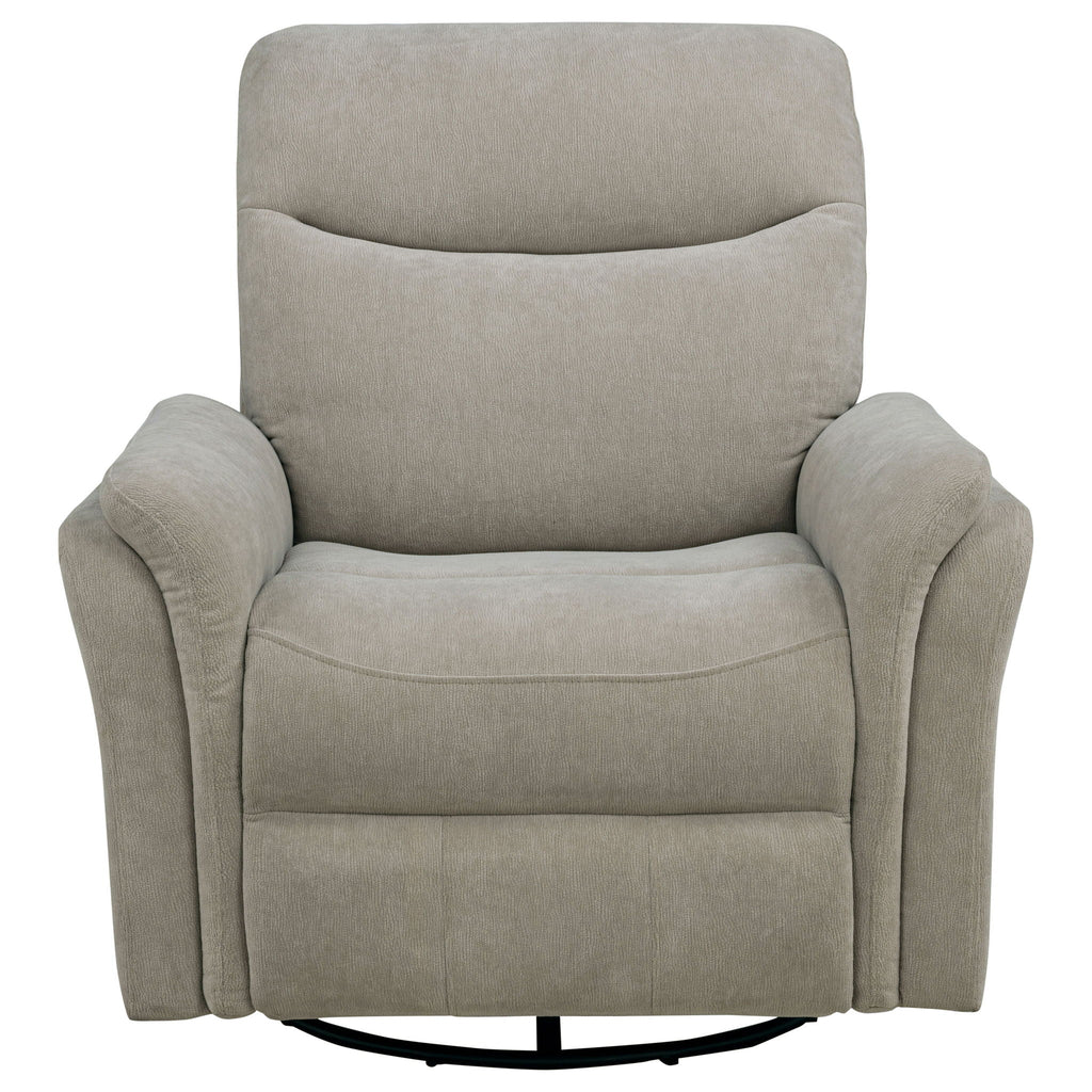 Adler Upholstered Power Swivel Glider Recliner Greige