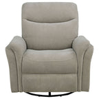 Adler Upholstered Power Swivel Glider Recliner Greige