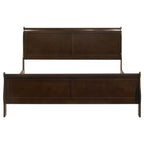 Louis Philippe Wood Eastern King Sleigh Bed Cappuccino
