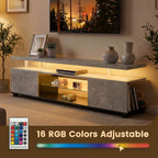 TV Stant With LED And Large Side Cabinet