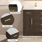 Bathroom Vanity With Abundant Storage 2 Soft Close Doors And 6 Drawers
