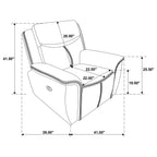 Brier - Upholstered Padded Arm Recliner Chair With Manual Recline And Pillowtop Arms - Blue