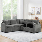 Modern L Shaped Sectional Sofa Bed With Hidden Storage Upholstery