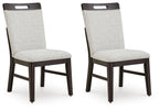 Neymorton - Dining Upholstered Side Chair (Set of 2) - Light Gray / Brown