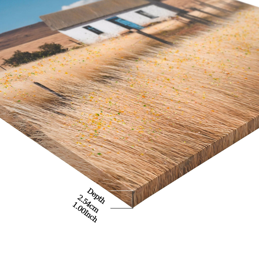 House, Barn Picture Wall Art For Home Decor - Natural / Blue