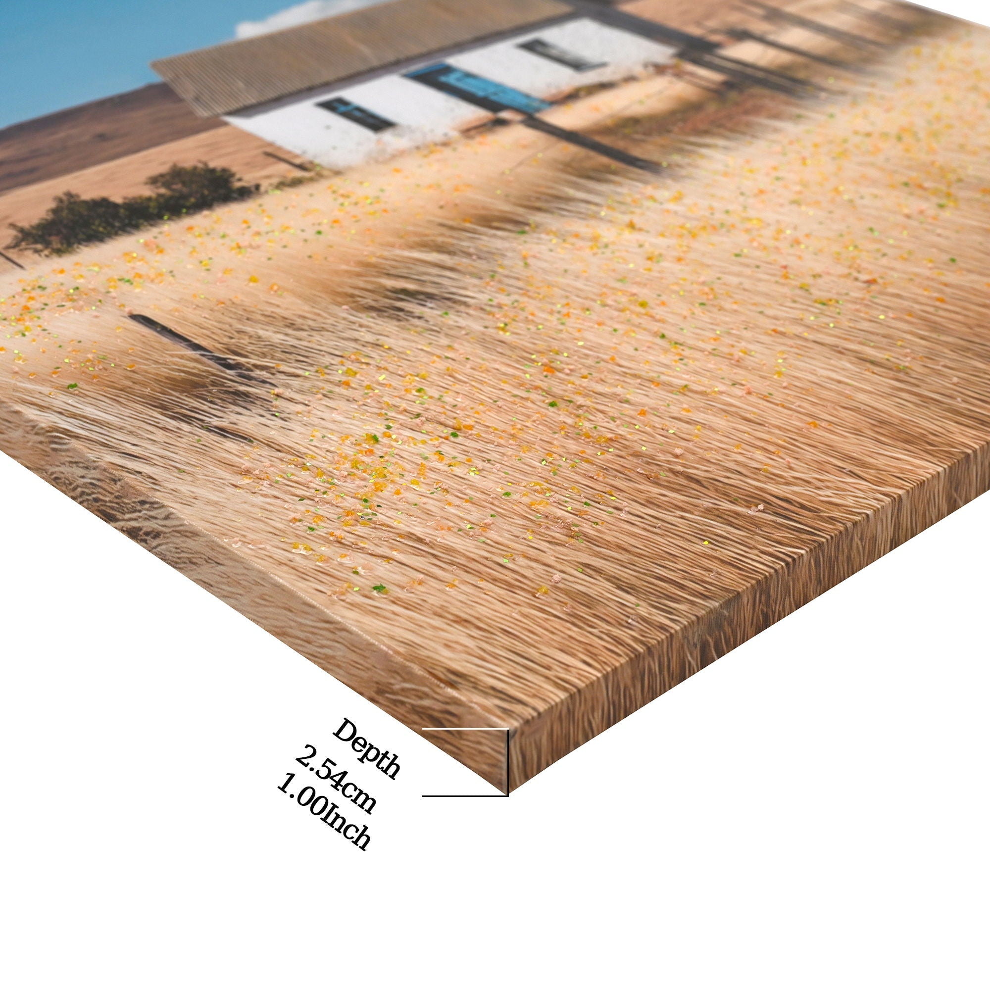 House, Barn Picture Wall Art For Home Decor - Natural / Blue