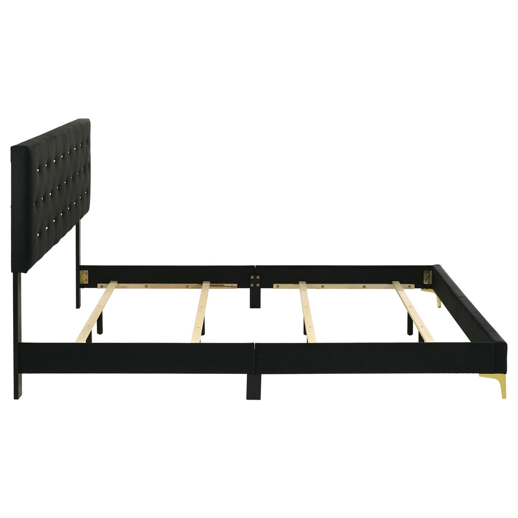 Kendall Upholstered California King Panel Bed Black