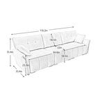 Modern Sofa & Pillows, Textured Cover, High Rebound Cushions