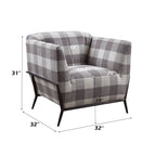 Niamey II - Accent Chair - Pattern Fabric & Metal Frame Black