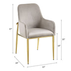 Barnard - Side Chair (Set of 2) - Gray Velvet & Mirrored Gold
