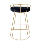 Canary - Contemporary / Glam Counter Stool (Set of 2) - Gold / Blue