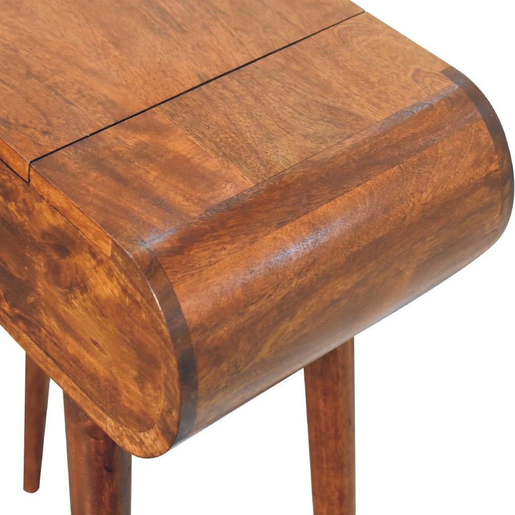 Mini Round Fold Vanity - Chestnut