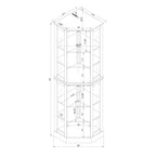 6 Shelf Corner Curio Display Cabinet With Lights, Mirrors And Adjustable Shelves (E26 Light Bulb Not Included)